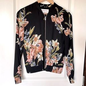 BABATON BLACK FLORAL JACKET - LIGHTWEIGHT - SZ: XS